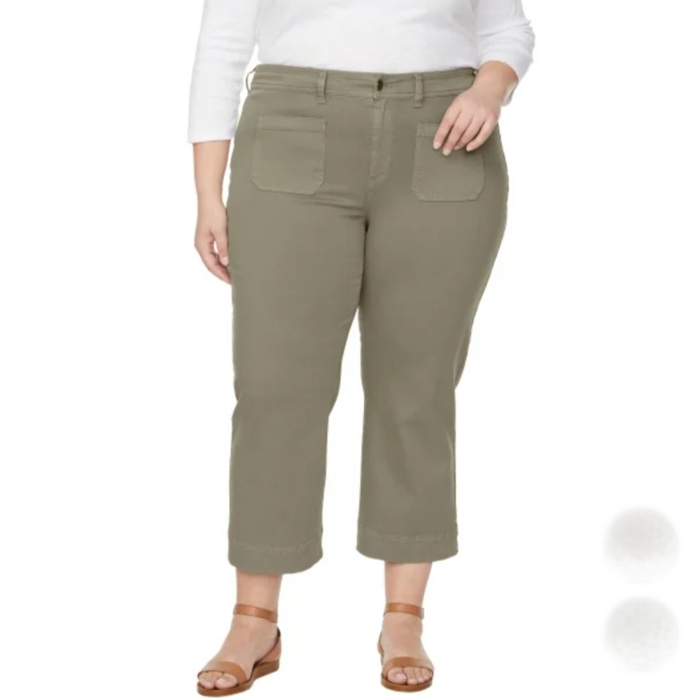 NWT Buffalo Ladies' High-Rise Soft Strech Crop Pant Size 14 Green